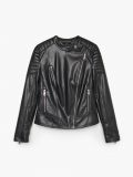 Kurtka biker z imitacji skóry - czarny - CROPP - small4