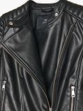 Kurtka biker z imitacji skóry - czarny - CROPP - small5