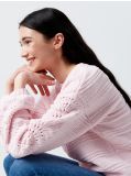 Szenilowy sweter z ozdobnym splotem - różowy - CROPP - small7