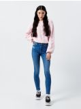 Szenilowy sweter z ozdobnym splotem - różowy - CROPP - small2