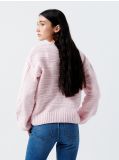Szenilowy sweter z ozdobnym splotem - różowy - CROPP - small3