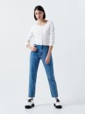 Krótki kardigan - biały - CROPP - small2