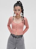 Bluzka z guzikami - różowy - CROPP - small2