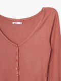 Bluzka z guzikami - różowy - CROPP - small5