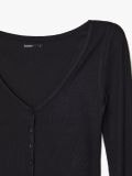 Bluzka z guzikami - czarny - CROPP - small5