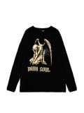 Żakardowy sweter z nadrukiem - czarny - CROPP - small2