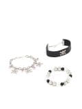 3 pack bransoletek z czaszkami - czarny - CROPP - small1