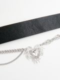 Choker z łańcuszkiem i serduszkiem - czarny - CROPP - small2