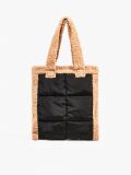 Geantă shopper cu detalii din blană artificială - brun-auriu - CROPP - small2