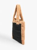 Geantă shopper cu detalii din blană artificială - brun-auriu - CROPP - small3