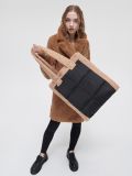 Geantă shopper cu detalii din blană artificială - brun-auriu - CROPP - small1