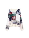 Pulover cu imprimeu allover - crem - CROPP - small1