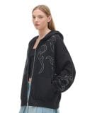 Czarna rozpinana bluza z aplikacjami - czarny - CROPP - small3