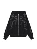 Czarna rozpinana bluza z aplikacjami - czarny - CROPP - small2