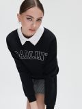Bluza z ozdobnym kołnierzykiem - czarny - CROPP - small2