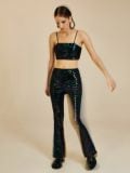 Paillettenhose mit hohe Taille - Schwarz - CROPP - small1