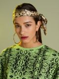 Eșarfă cu motiv de piele de șarpe - negru - CROPP - small1