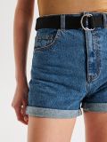 Jeansowe szorty z talią mom jeans i paskiem - niebieski - CROPP - small3
