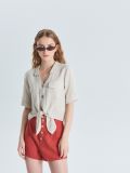 Szorty High Waist z guzikami - pomarańczowy - CROPP - small3