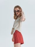 Szorty High Waist z guzikami - pomarańczowy - CROPP - small4