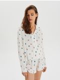 Dwuczęściowa piżama - kremowy - CROPP - small1