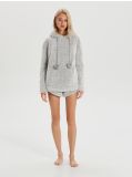 Fluffy pyjama set with warm hoodie - Grau - CROPP - small1
