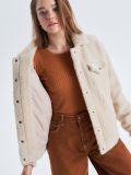 Faux shearling jacket - Beige - CROPP - small1