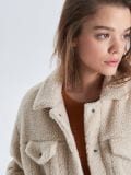 Faux shearling jacket - Beige - CROPP - small3