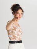 Body z krótkim rękawem - beżowy - CROPP - small2
