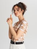 Body z krótkim rękawem - beżowy - CROPP - small3