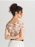 Body z krótkim rękawem - beżowy - CROPP - small4