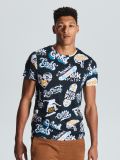 T-shirt with all over skateboard print - Schwarz - CROPP - small1