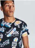 T-shirt with all over skateboard print - Schwarz - CROPP - small3