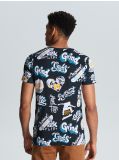T-shirt with all over skateboard print - Schwarz - CROPP - small4