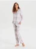 Piżama w kratę - różowy - CROPP - small1