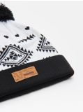 Wzorzysta czapka z pomponem - biały - CROPP - small2