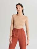 Gładki golf basic - kremowy - CROPP - small2