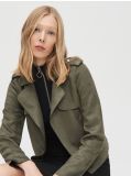 Bikerjacke aus Wildlederimitat - Grün - CROPP - small1