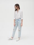 Blugi boyfriend cu ștersături - albastru-pal - CROPP - small1