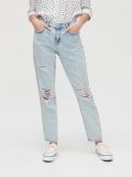 Blugi boyfriend cu ștersături - albastru-pal - CROPP - small2
