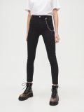 Džíny high waist s řetízkem - černý - CROPP - small2