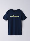 Koszulka z logo Cyberpunk 2077 - granatowy - CROPP - small1