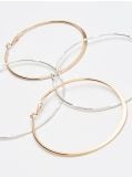 Set de 2 perechi de cercei rotunzi mari - auriu - CROPP - small1
