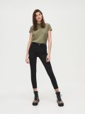 Hohe Taillenhose mit Cargotaschen - Schwarz - CROPP - small1