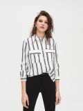 Koszula w paski w wiskozy - biały - CROPP - small1