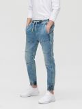 Jeansowe joggery slouchy - niebieski - CROPP - small1