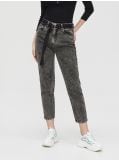 Mom jeans z paskiem - czarny - CROPP - small2