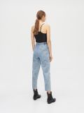 Mom jeans z efektem sprania - niebieski - CROPP - small5