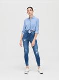 Jeansy skinny ze średnim stanem - niebieski - CROPP - small1