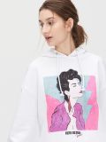 Mikina s kapucí a retro potiskem - bílá - CROPP - small3